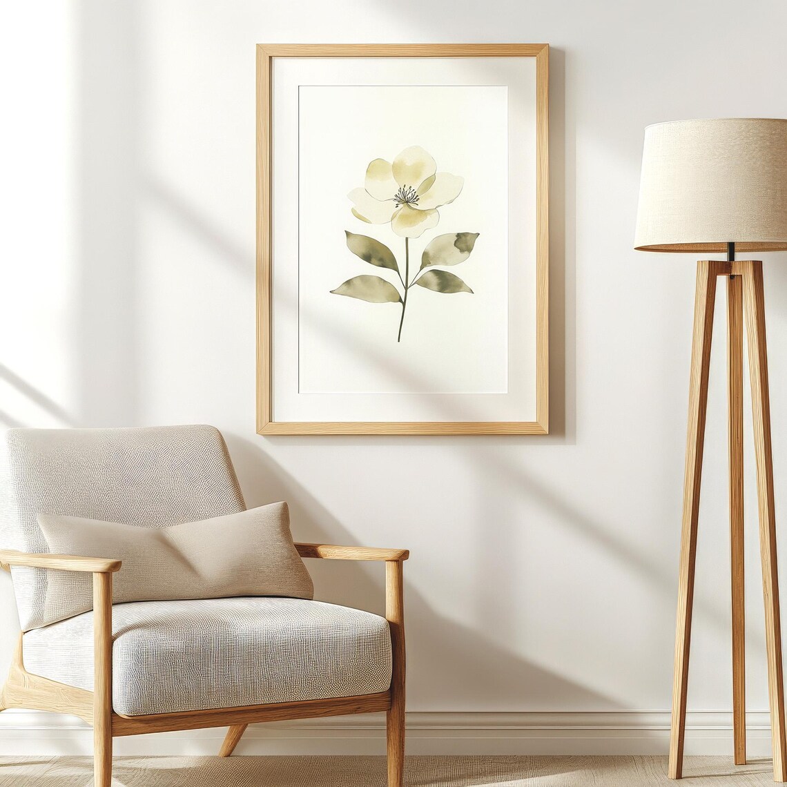 Botanical Floral Watercolor, Modern Minimalist Art Print - Image 4