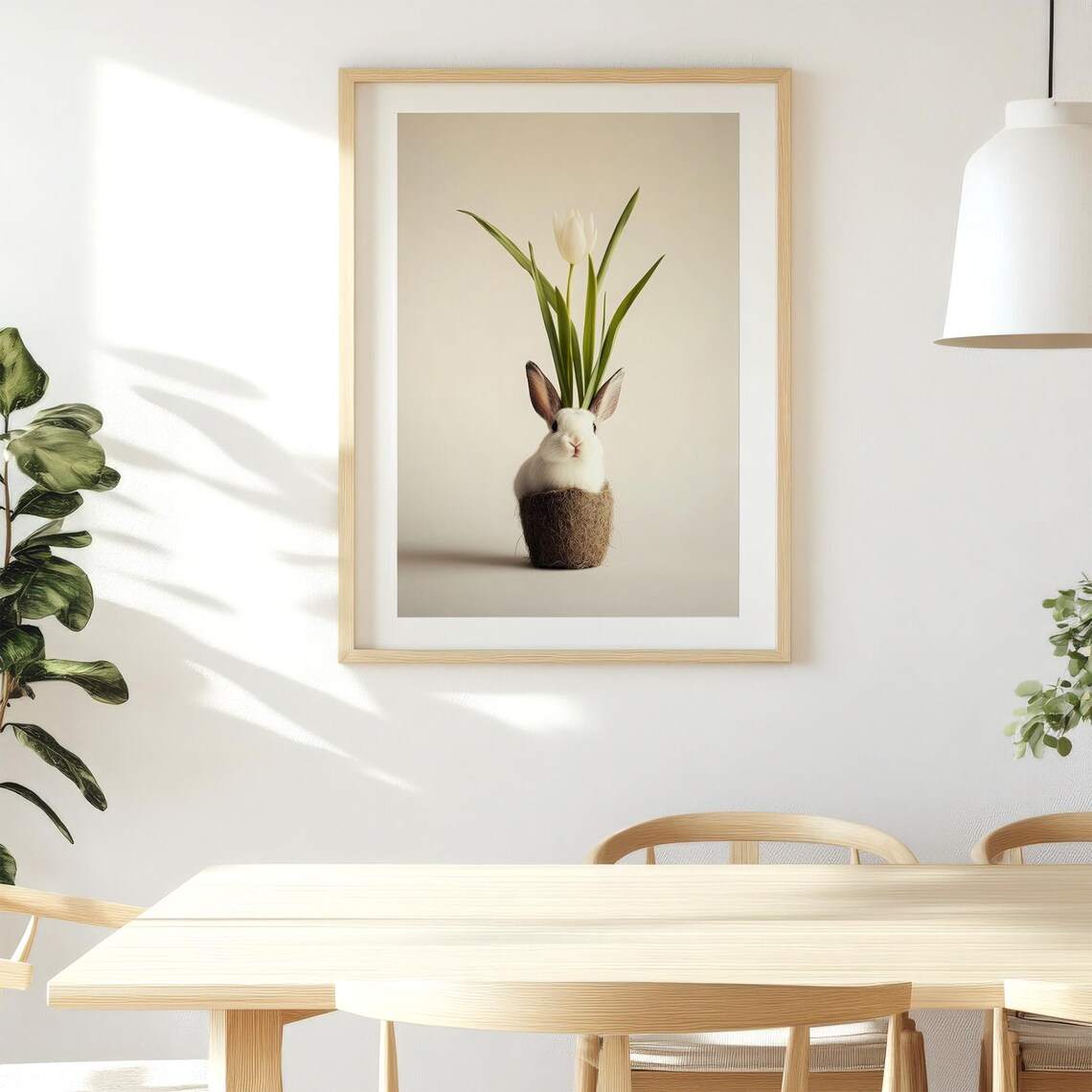 Cute Easter Bunny Botanical Print, Spring Rabbit Poster - Image 5