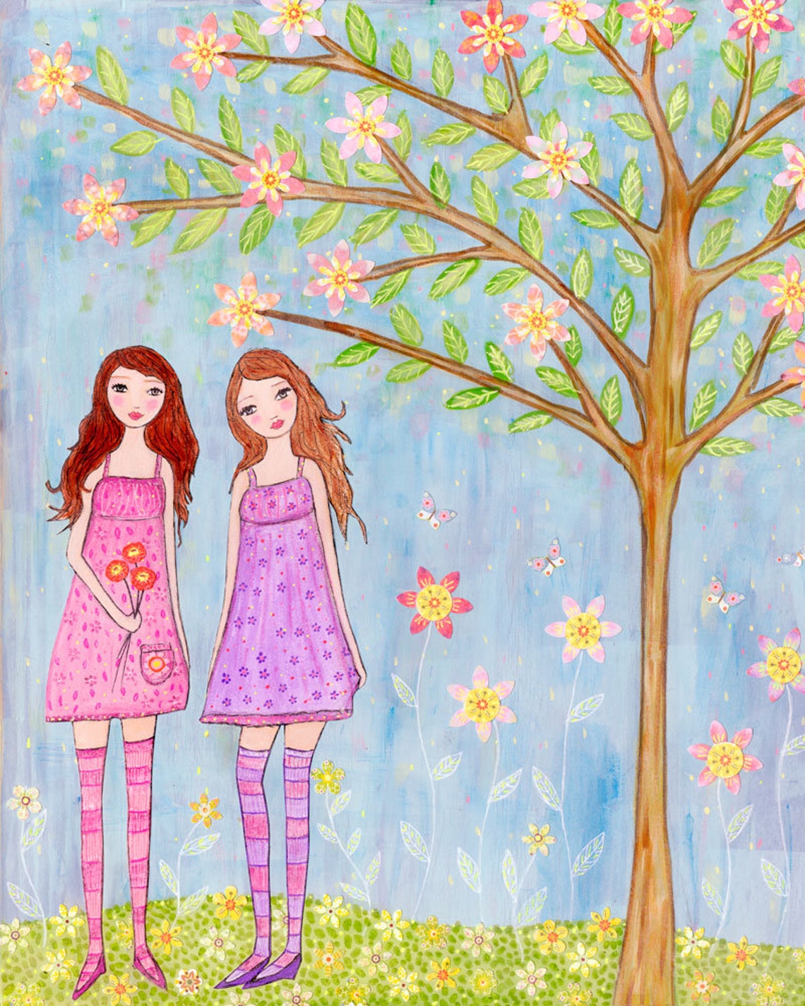 Twin Sisters Wall Art Print