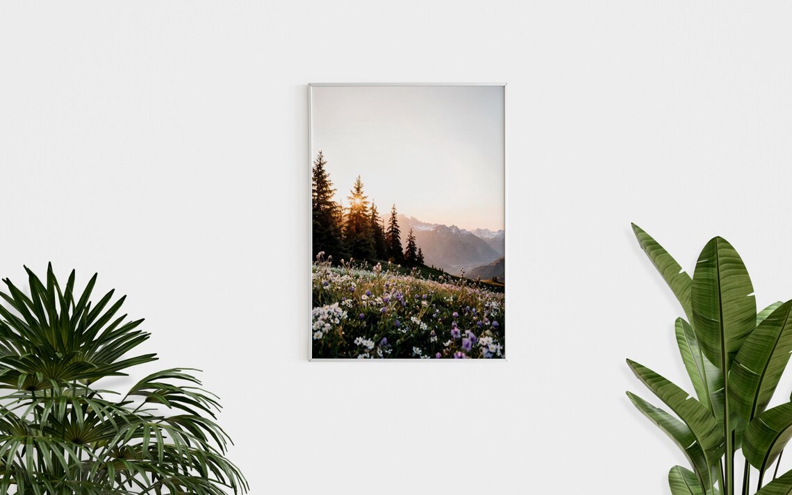 Wildflowers Wall Art Print, Mountain Landscape - Image 4