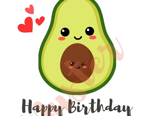 Money Gift For A Birthday Last Minute Gift Template Kawaii Instant Pdf File Gift Motif Avocado Heart
