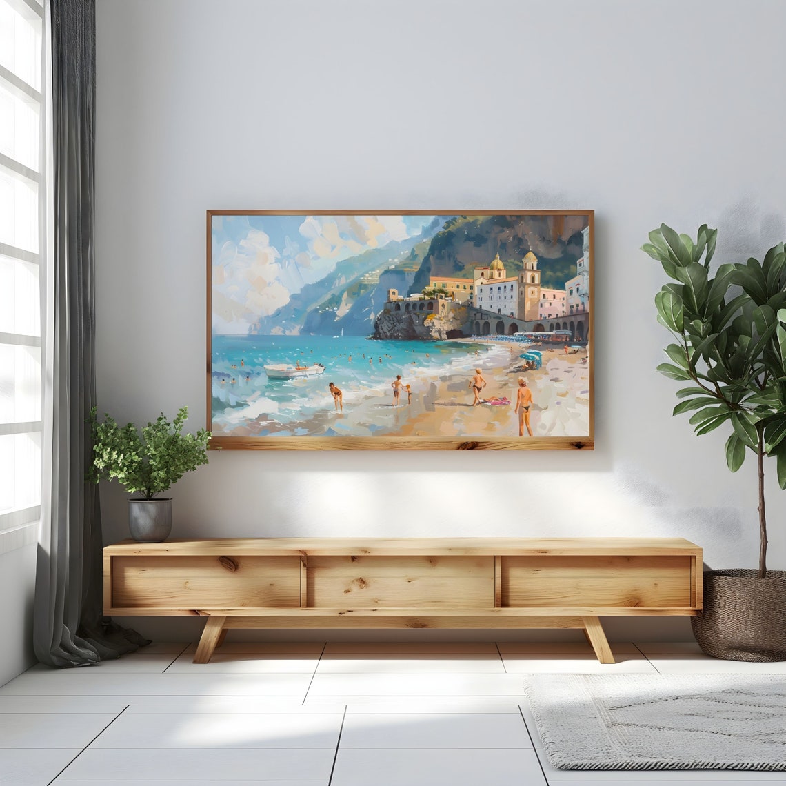 Italian Cliffside Village Beach Summer Seaside Coastal Poster - Image 3