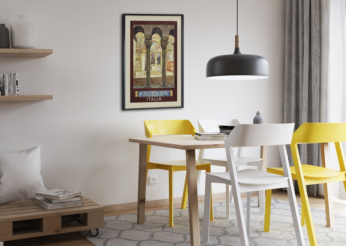 Ravenna Italia Byzantine Basilica Mosaic Interior Travel Poster - Image 2