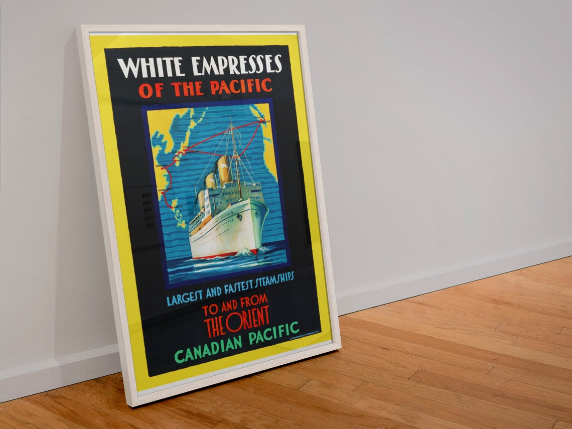 White Empresses of the Pacific 1930 Canadian Pacific Liner Poster - Image 4