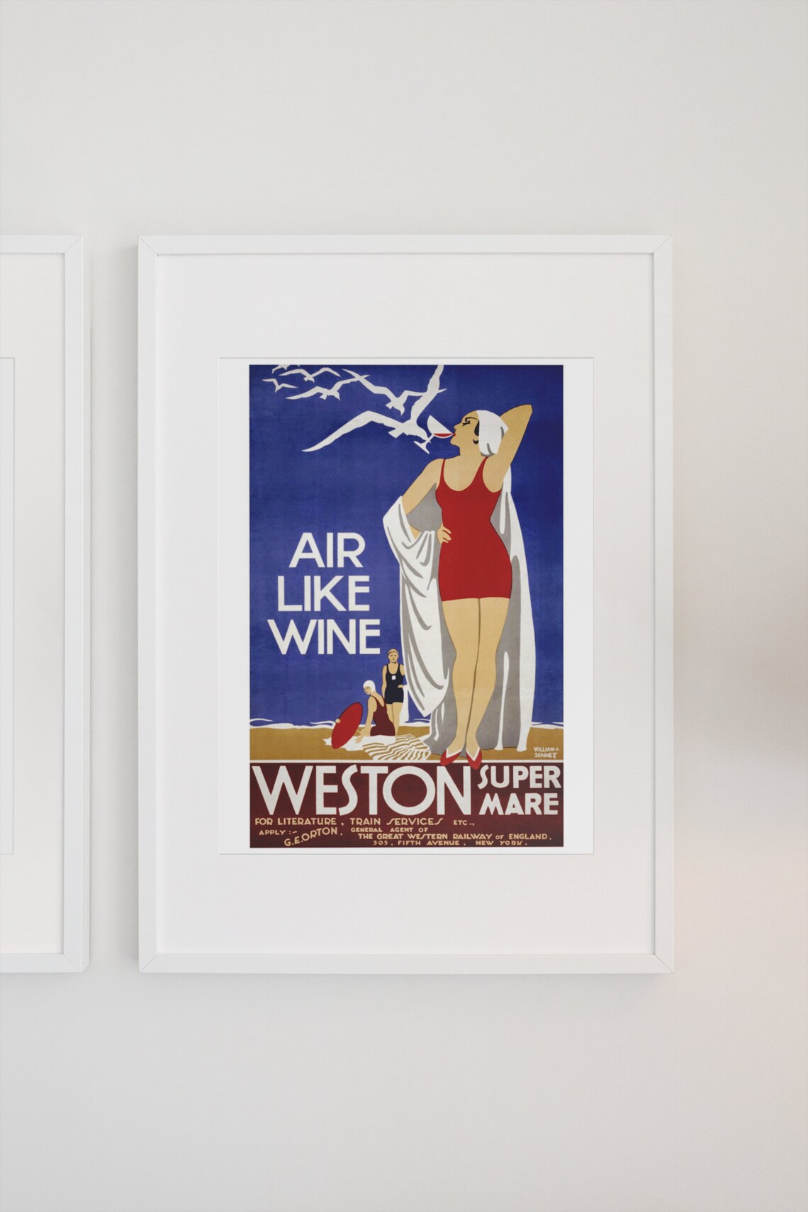 Air Like Wine Weston Super Mare Vintage Beach Railway Travel Poster - Image 3