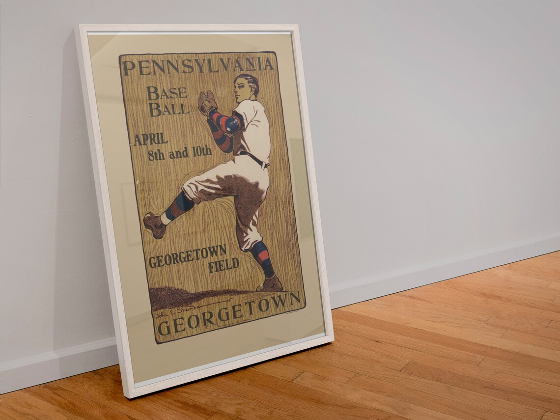 Pennsylvania Base Ball April Georgetown Vintage College Poster - Image 4