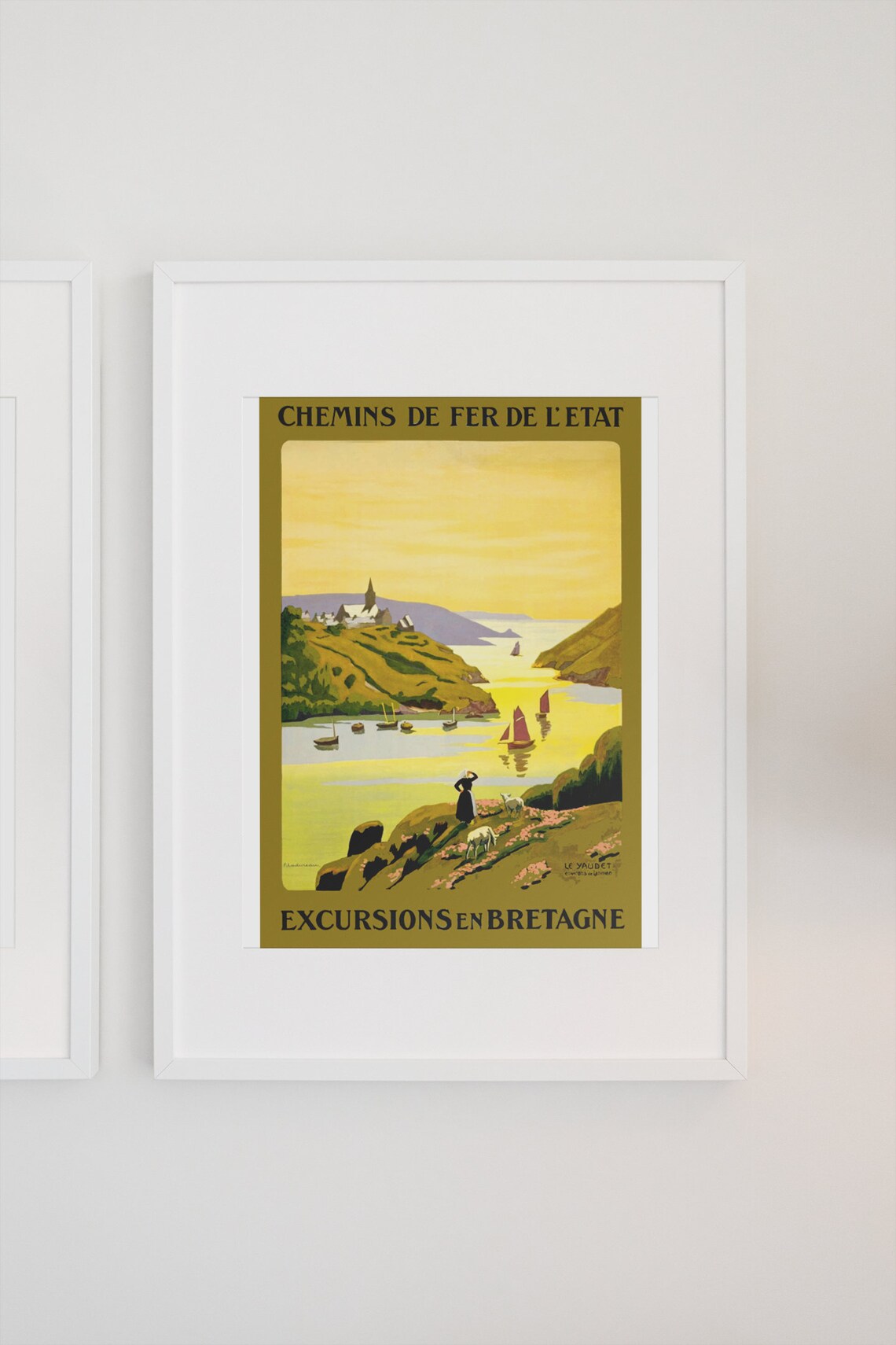 Brittany Coastal Village French Railway Travel Vintage Poster - Image 3