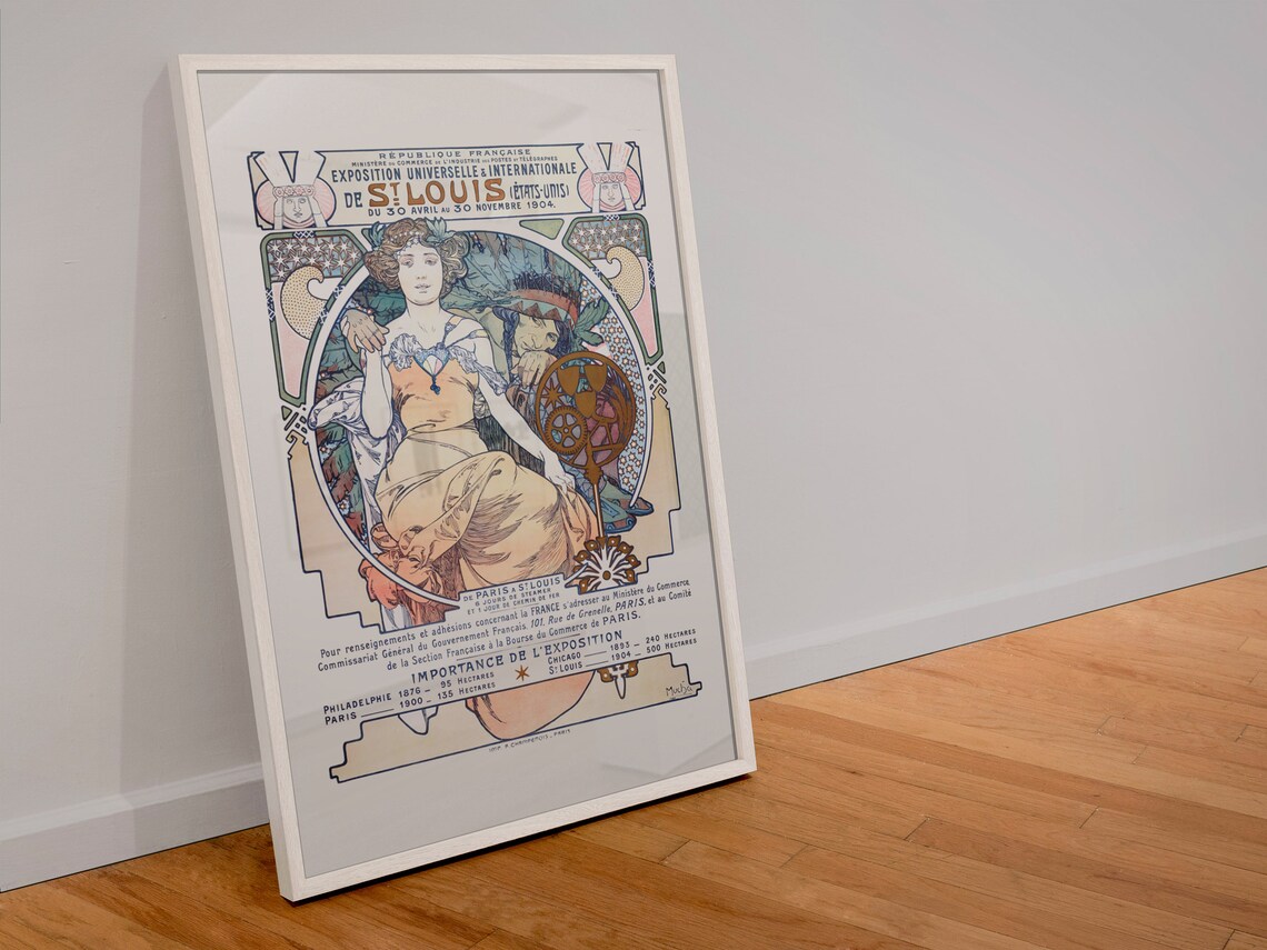 Alphonse Mucha 1904 St Louis Exposition Art Nouveau Vintage Poster - Image 4