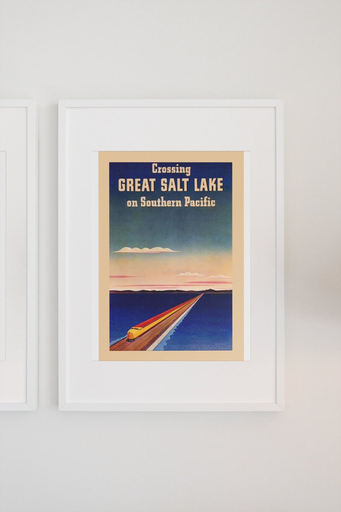 Southern Pacific Crossing Great Salt Lake Causeway Train Poster - Image 3