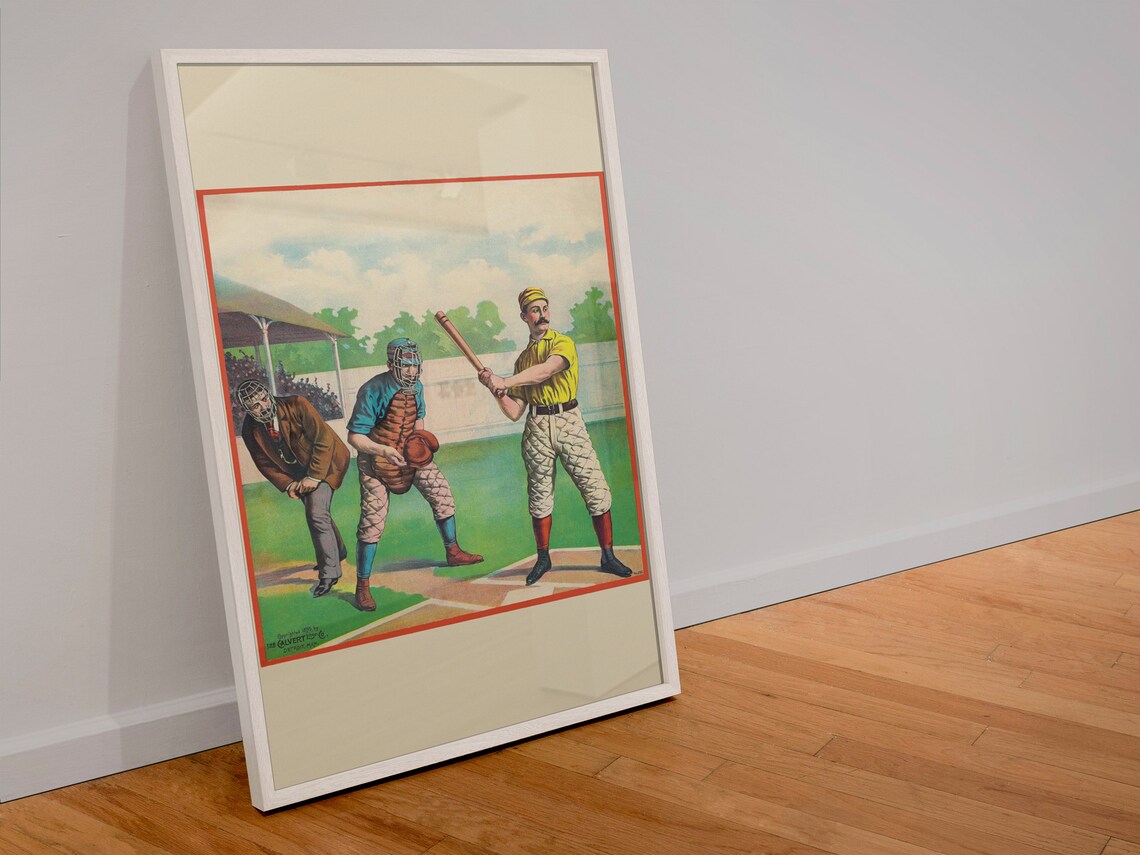 1895 Calvert Baseball Batter Vintage Sports Illustration Poster - Image 4