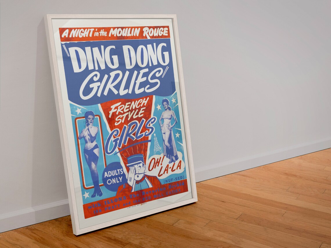 Ding Dong Girlies Moulin Rouge French Burlesque Revue Art Poster - Image 4