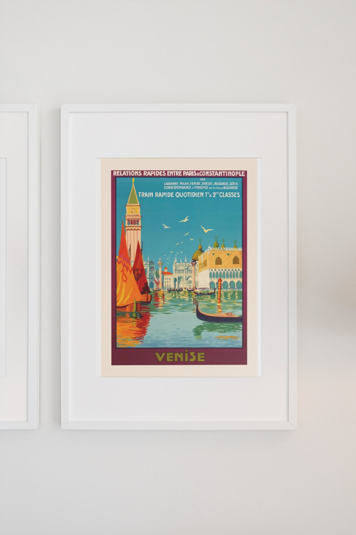 1921 Travel Poster Venise Venice Italy Vintage Style Travel Poster Classic Collection Art Print For Gifts And Wall Art Dcor - Image 3