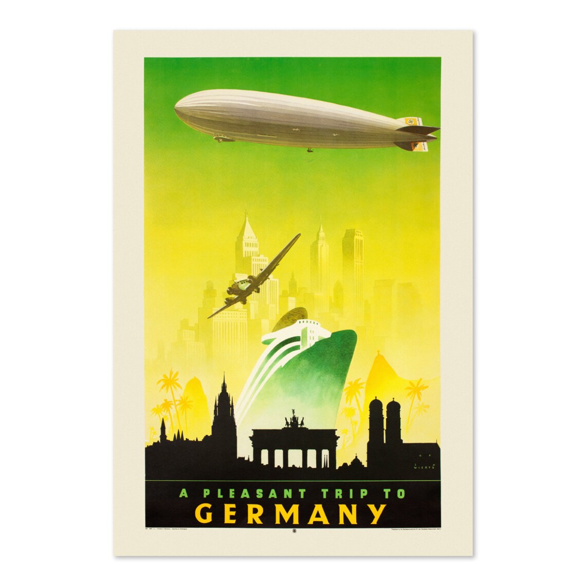 A Pleasant Trip To Germany Vintage Travel Poster