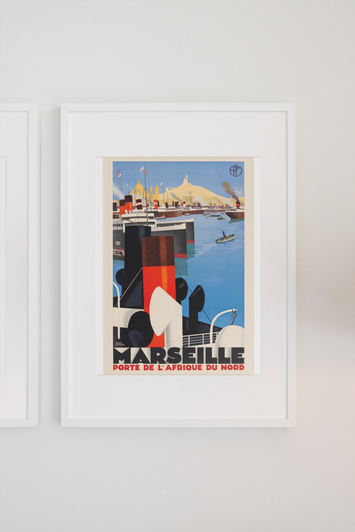 Marseille Harbor Roger Broders Art Deco French Travel Poster - Image 3