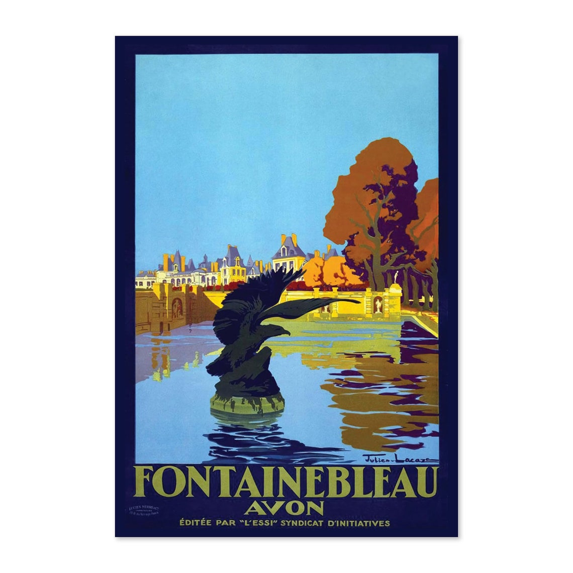 1920s Fontainbleau France Vintage Style French Travel Poster Classic Collection Art Print For Gifts And Wall Art Dcor
