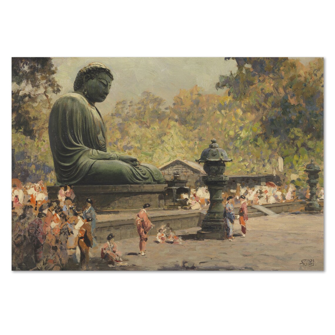 The Great Buddha Daibutsu Kamakura Japan Vintage Travel Poster