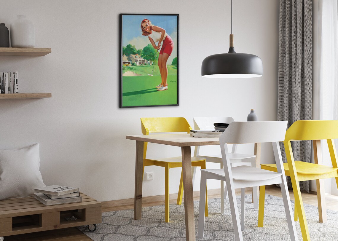 Gil Elvgren Golfing Girl Retro Golf Vintage Pinup Art Poster - Image 2