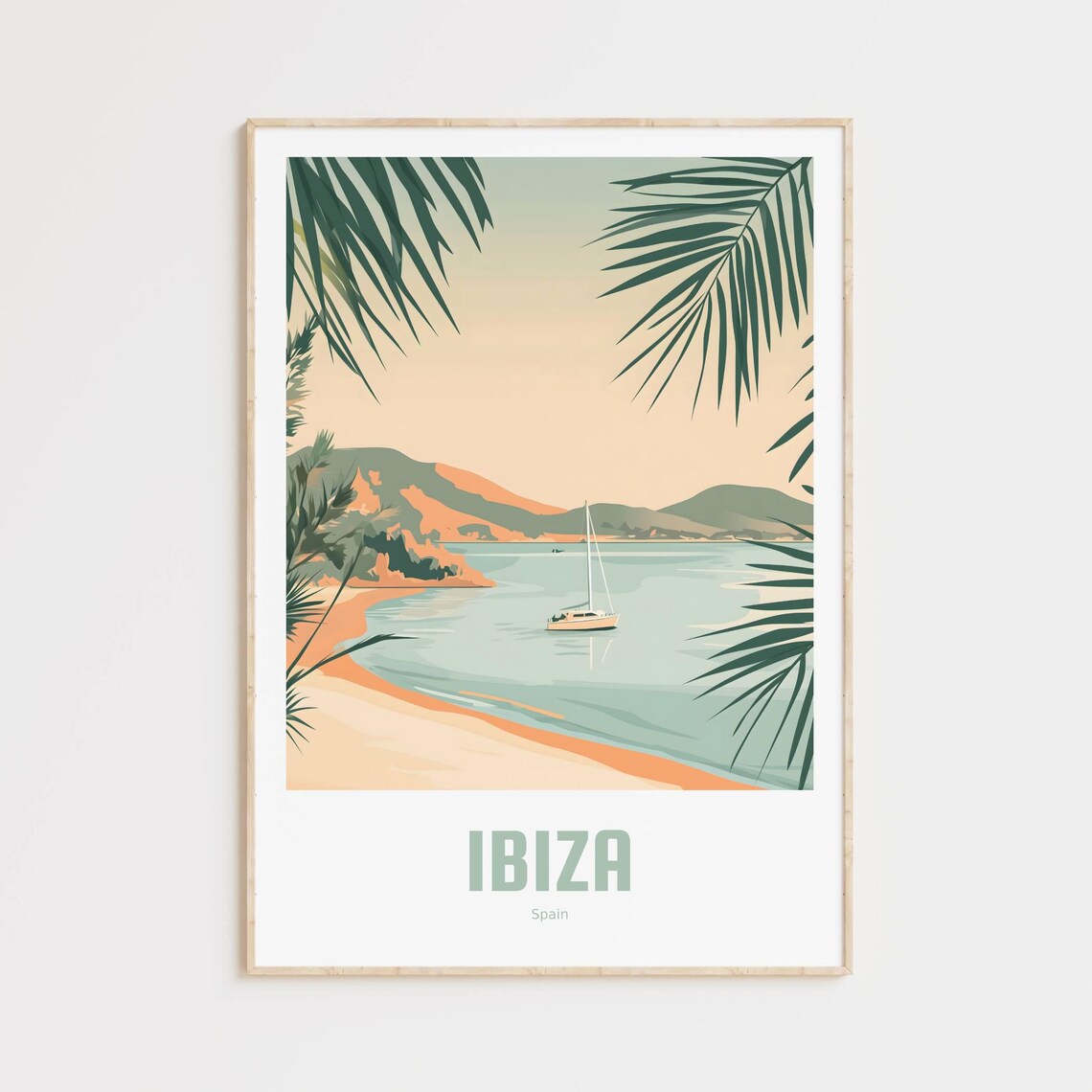 Ibiza Vintage Travel Poster, Spain Travel Poster