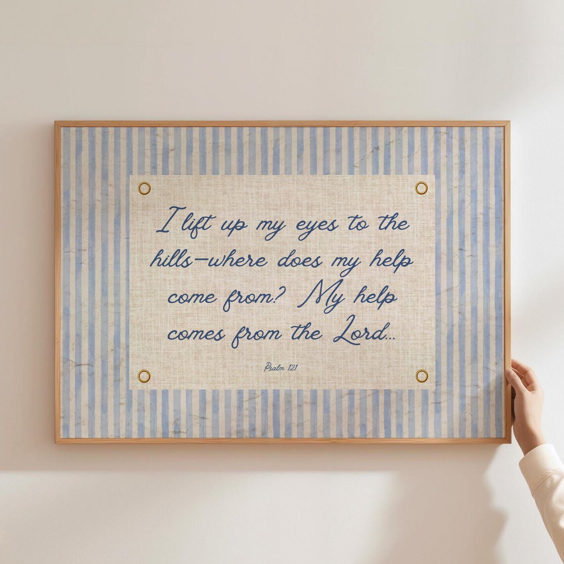 Psalm 121 Vintage Coastal Scripture Art Print