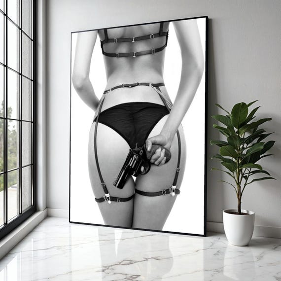 Bold Black And White Boudoir Canvas Sensual Lingerie Wall Art Erotic Home Decoration Stylish Modern Gift Decor Print