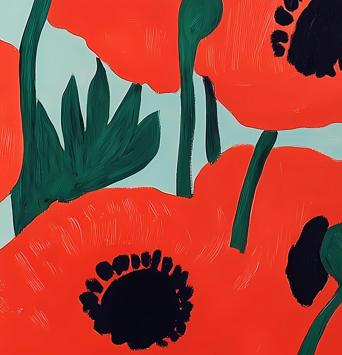 Poppy Art Print, Vintage Minimalist Botanical Poster - Image 3