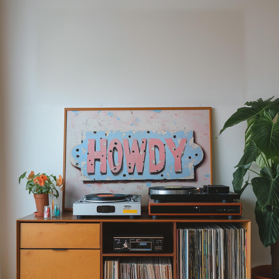 Vintage Howdy Sign In Blue And Pink Print Trendy Western Poster Cowgirl Print Girly Dorm Decor Entryway Sign Western Boho Girl Art - Image 3