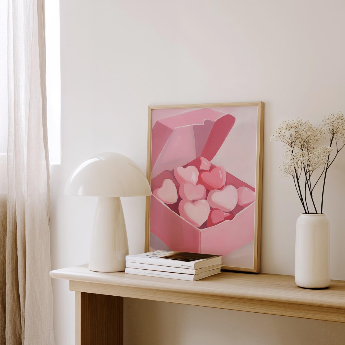 Pink Box of Heart Candies Valentine's Day Girly Kitchen Decor Poster - Image 2