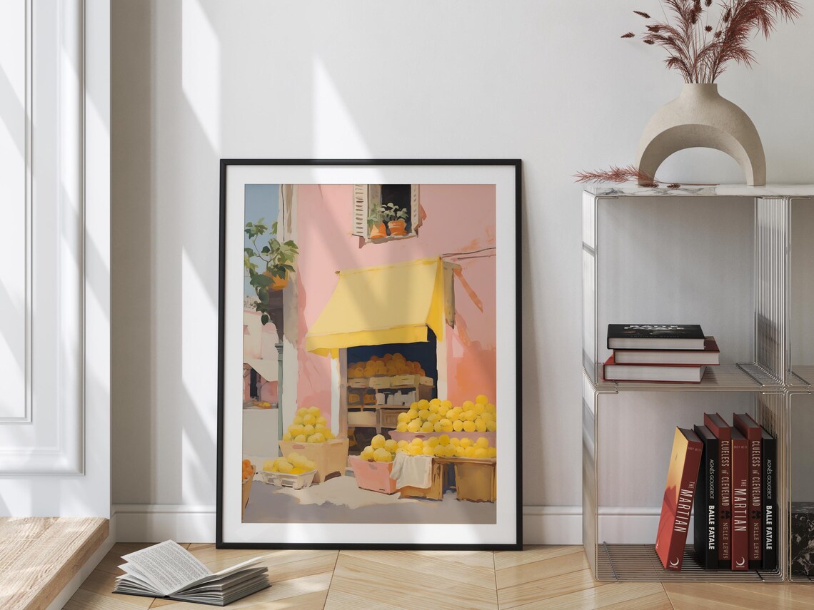 Retro Lemons Vintage Mediterranean Art Print - Image 3