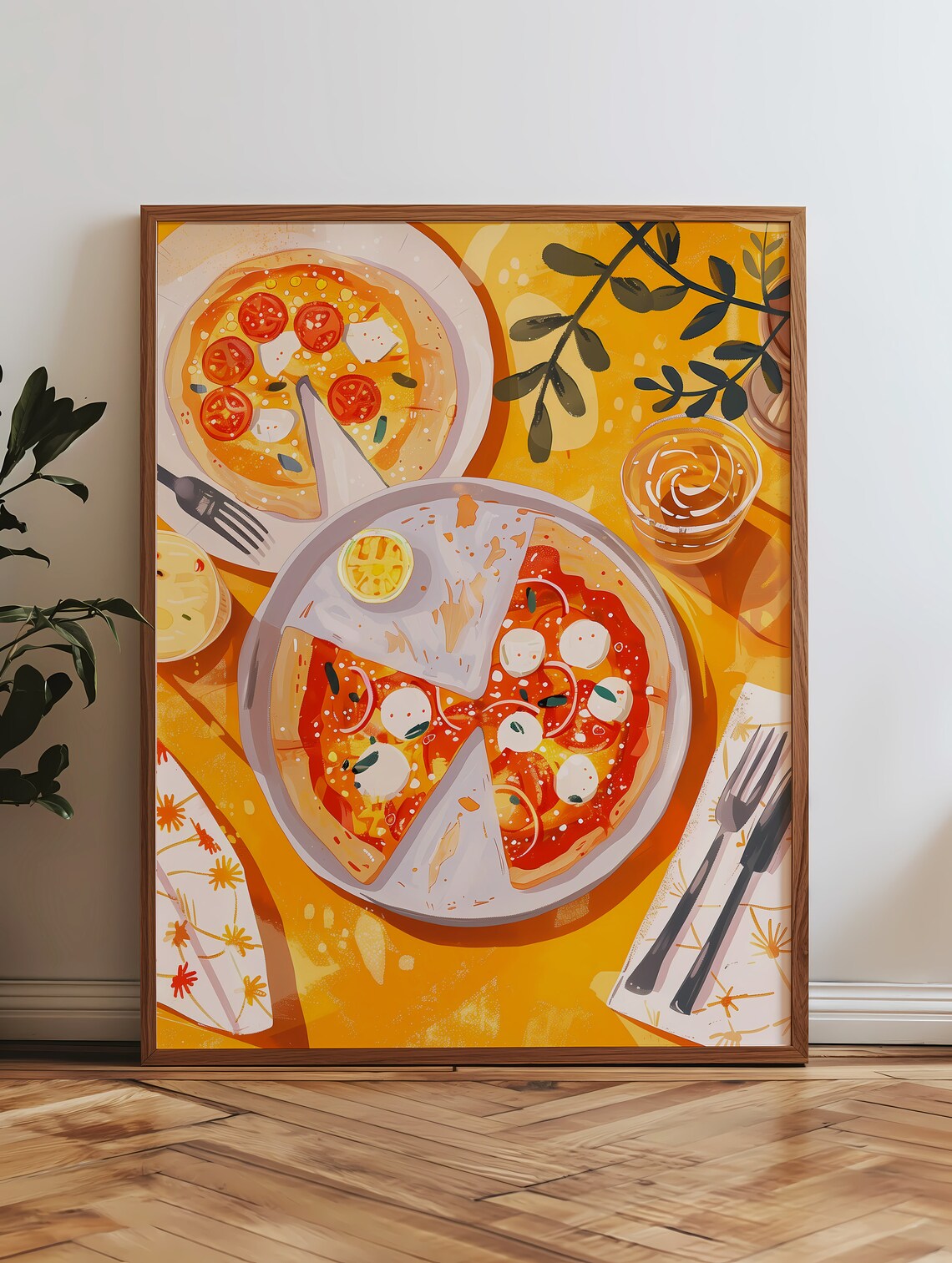 Pizza Party Food Poster, Kitchen Wall Art Print - Image 4