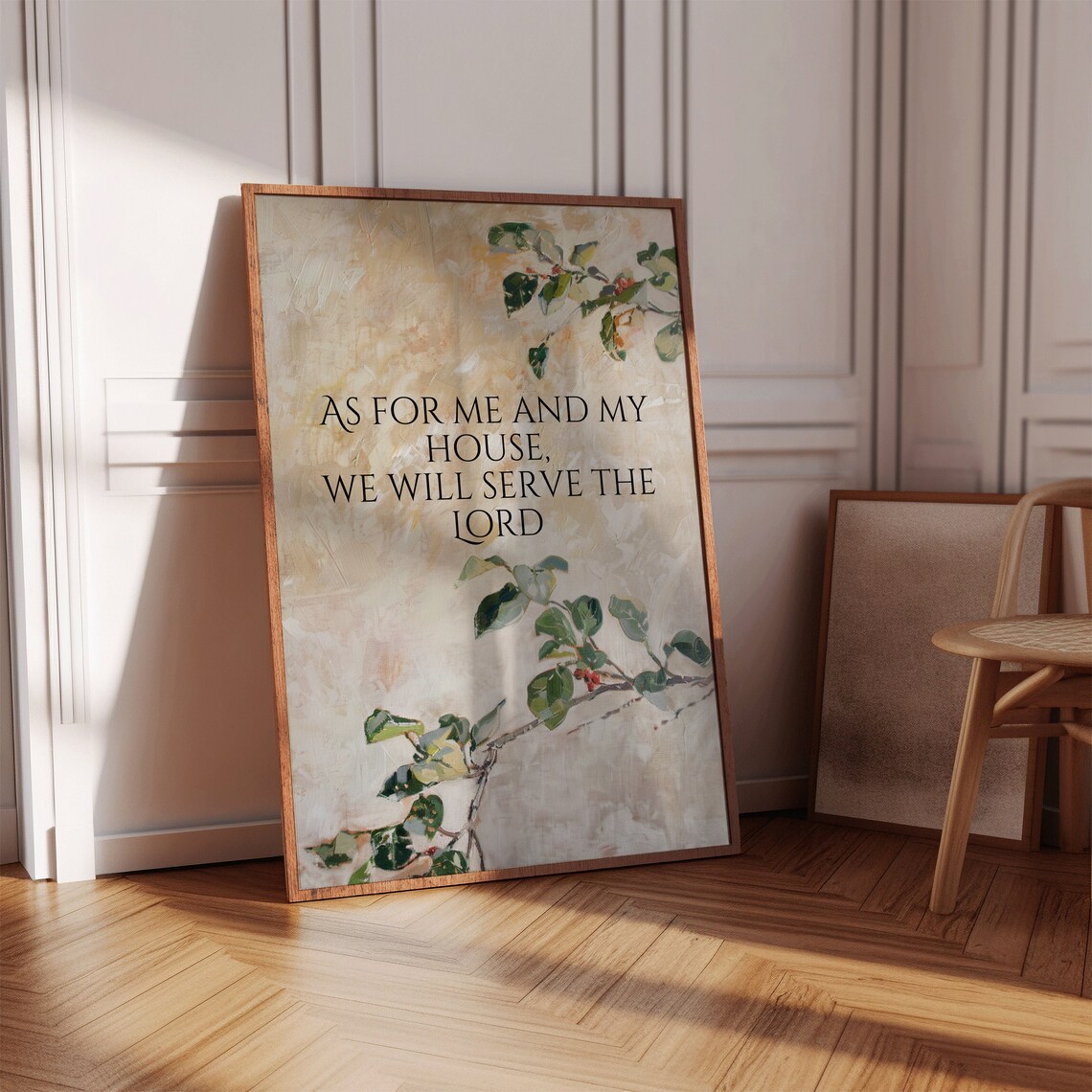 Joshua 24:15 Vintage Christian Scripture Art Print - Image 2