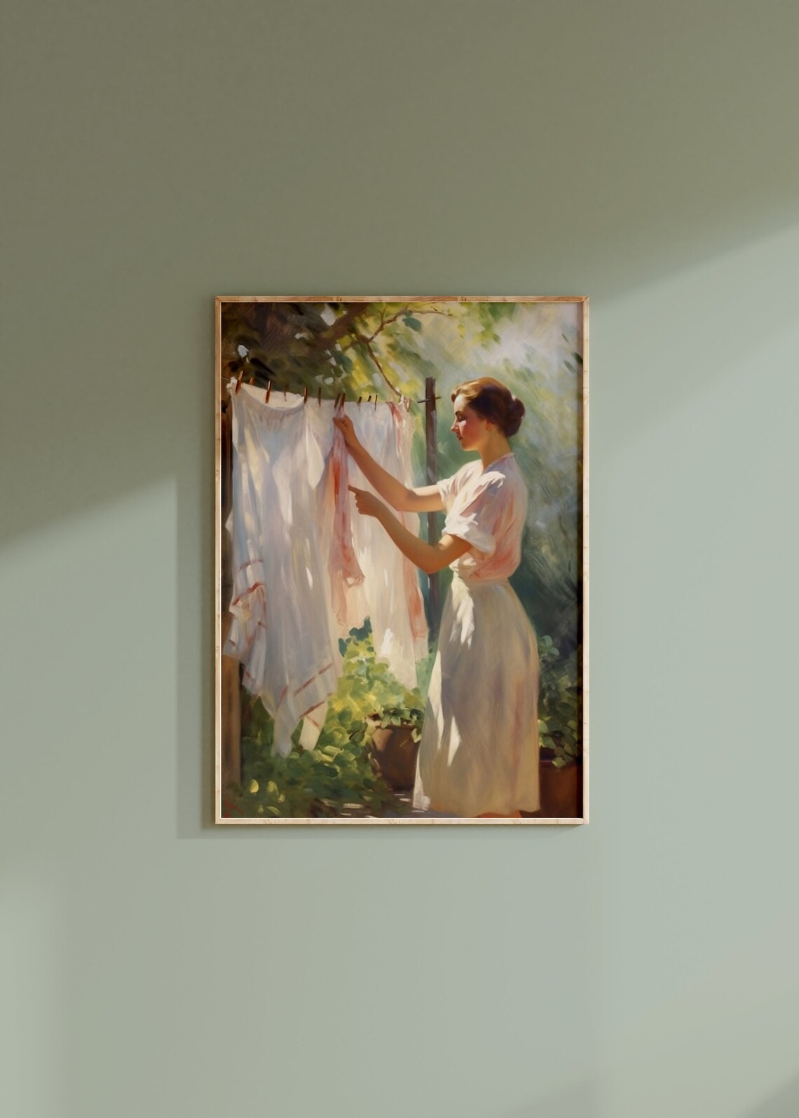 Clothesline Painting, Vintage Laundry Room Poster - Image 2