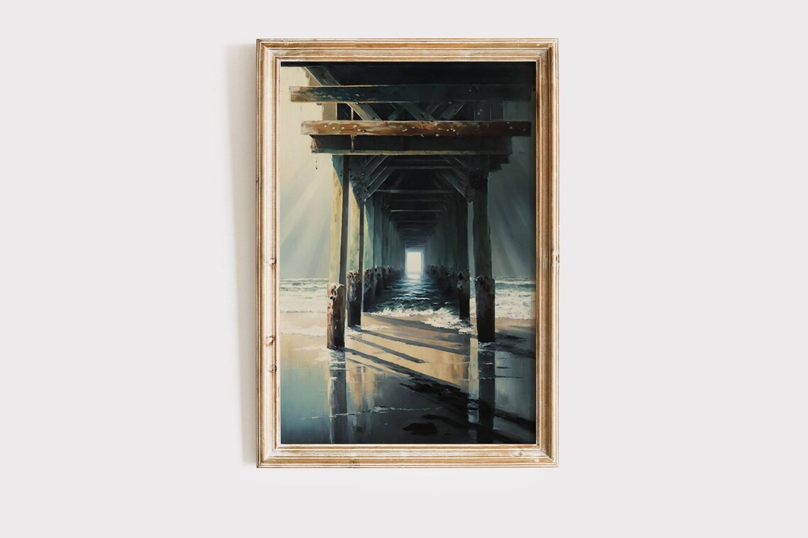Under The Pier Vintage Beach Pier Art Print