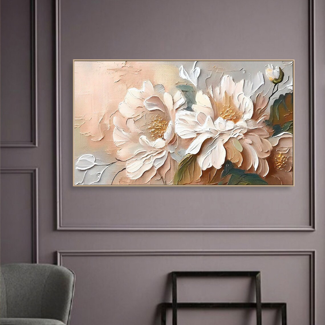 Abstract Flower Painting, Textured Soft Color Art Print - Image 3