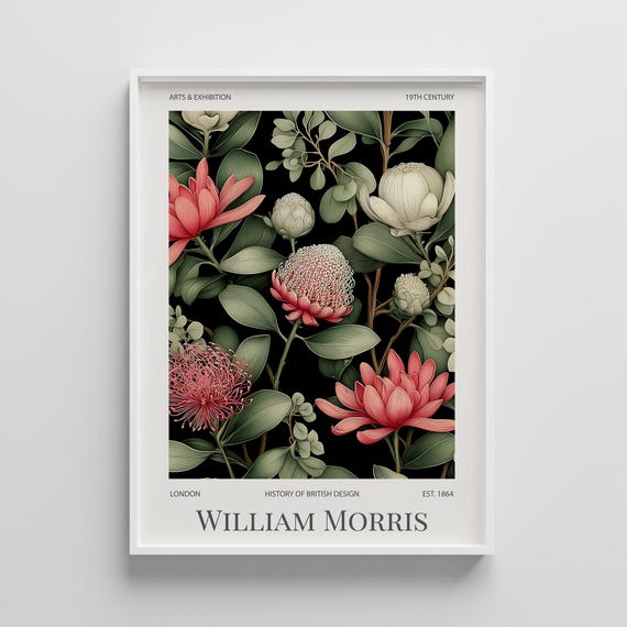 William Morris Botanical Print Art Nouveau Floral Wall