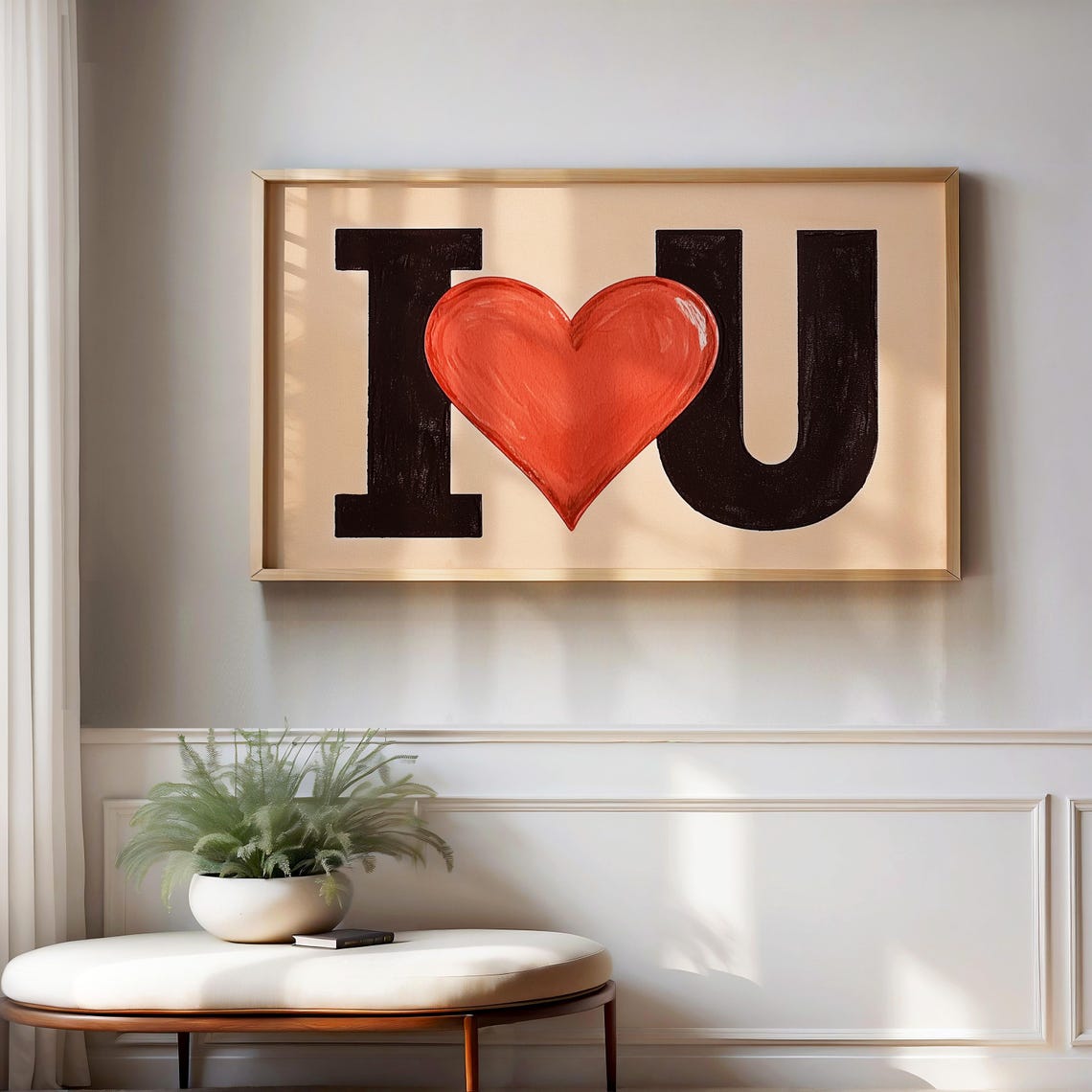 I Heart You Love Typography Bold Red Heart Pop Art Style Poster - Image 3
