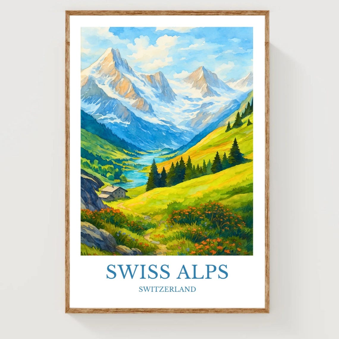 Swiss Alps Travel Poster