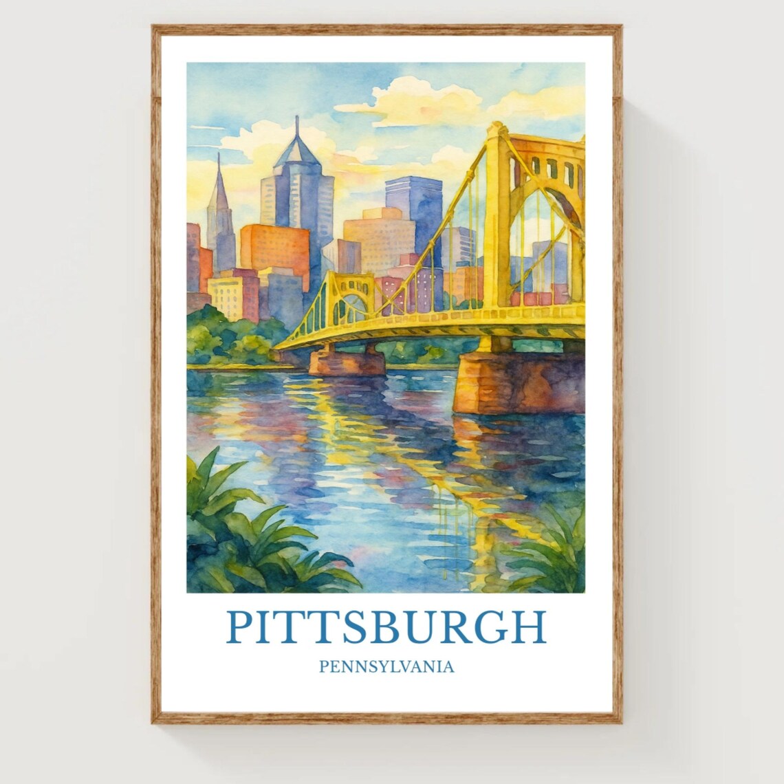 Pittsburgh Travel Poster, City Wall Art Print