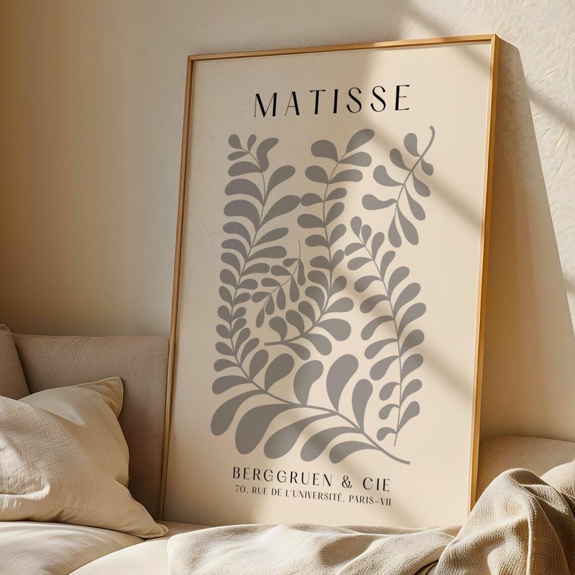 Matisse Grey Botanical Leaf Cutout Berggruen Paris Exhibition Poster