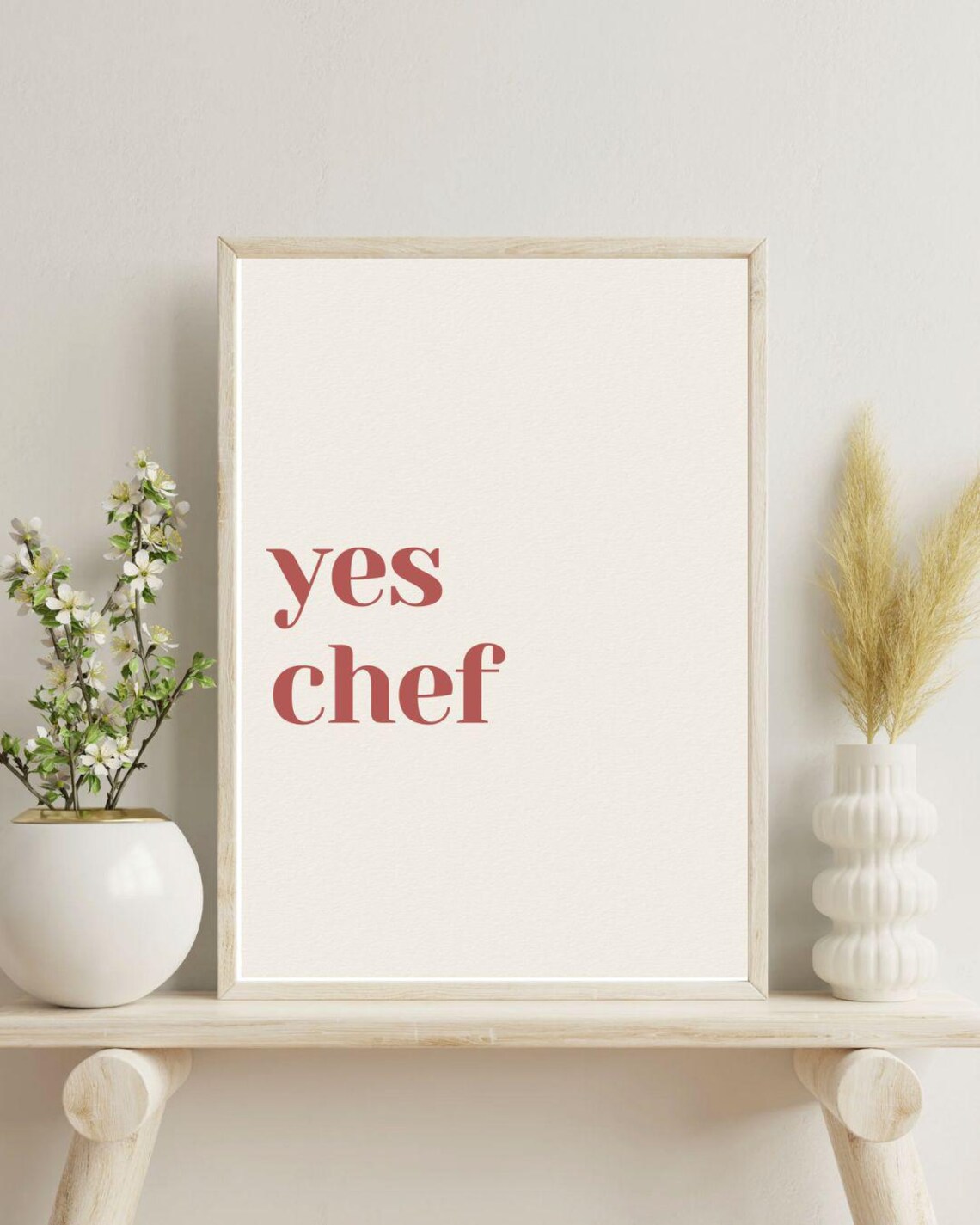 Yes Chef Kitchen Decor, Food Lover Gift Art Print