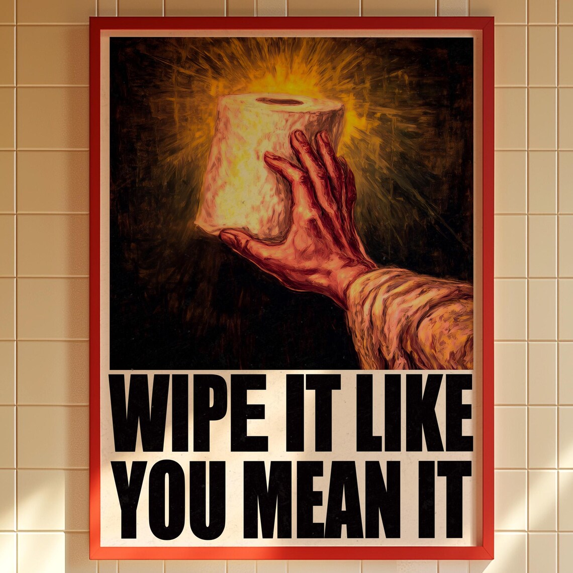 Funny Toilet Paper Art Print Bold Bathroom Humor