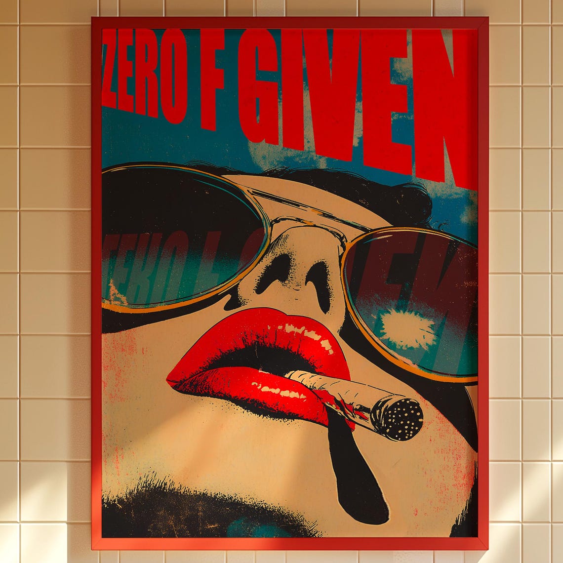 Zero F Given Retro Pop Art Woman Sunglasses Statement Wall Art