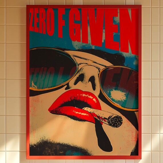 Rebellious Woman Pop Art Print Retro Grunge Decor
