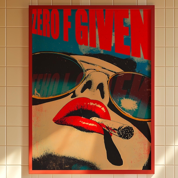 Zero F Given Retro Pop Art Woman Sunglasses Statement Wall Art