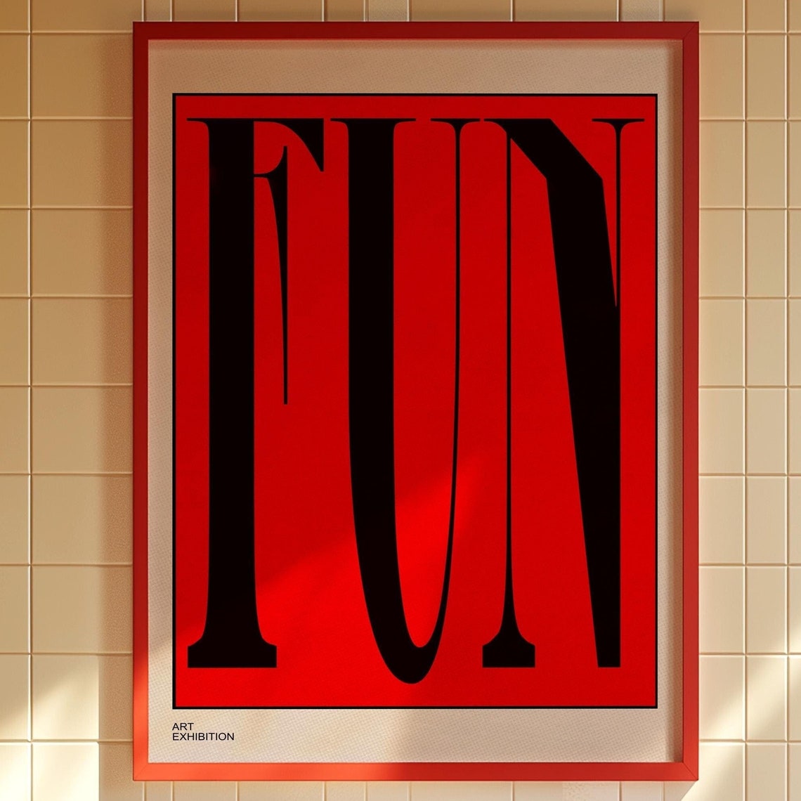 Fun Bold Typography Red Black Art Exhibition Graphic Art Poster
