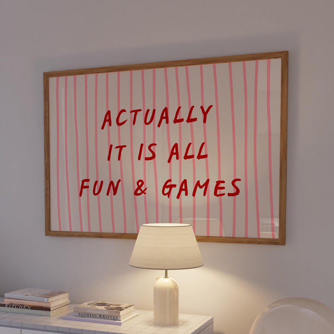Actually It Is All Fun Games Striped Poster Print