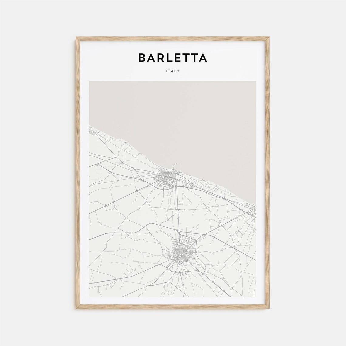 Barletta, Italy Minimalist City Street Map Fine Line Art Poster