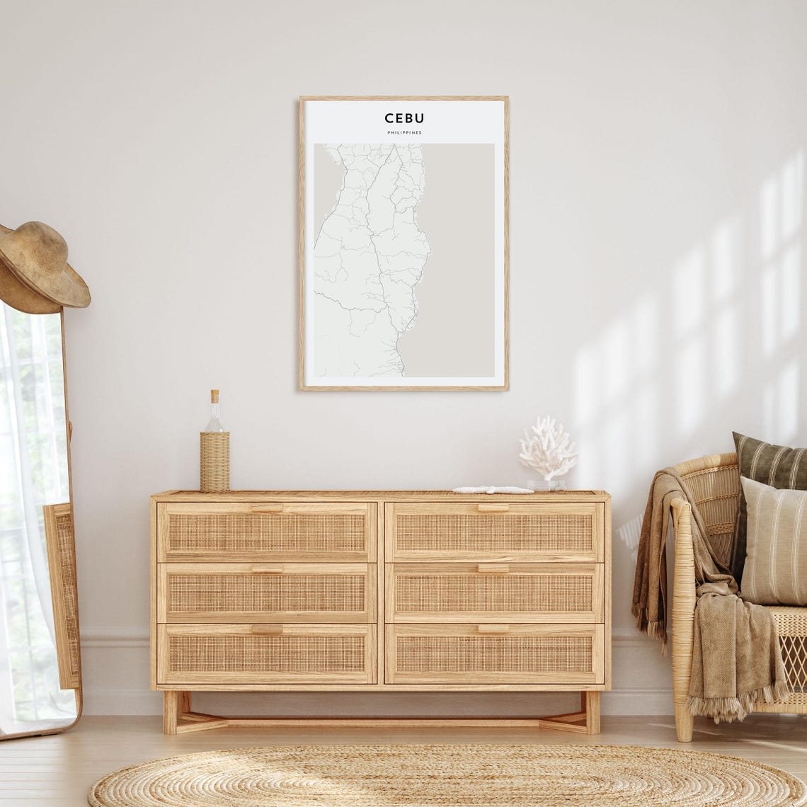 Cebu Philippines Minimalist Island Province Street Map Wall Art - Image 4
