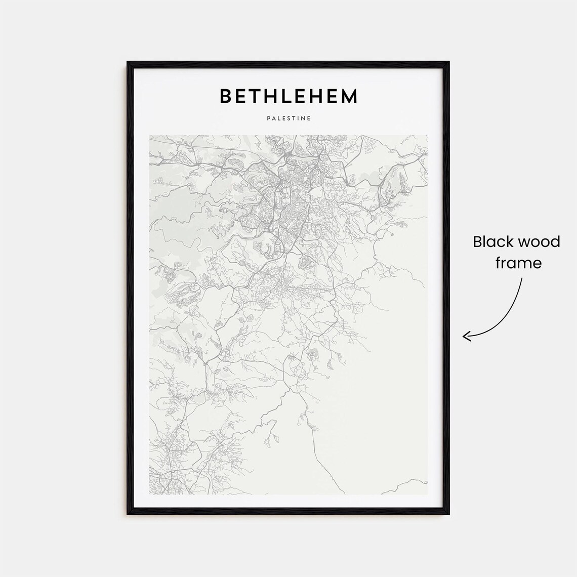 Bethlehem Palestine Minimalist City Map Line Art Travel Poster - Image 3