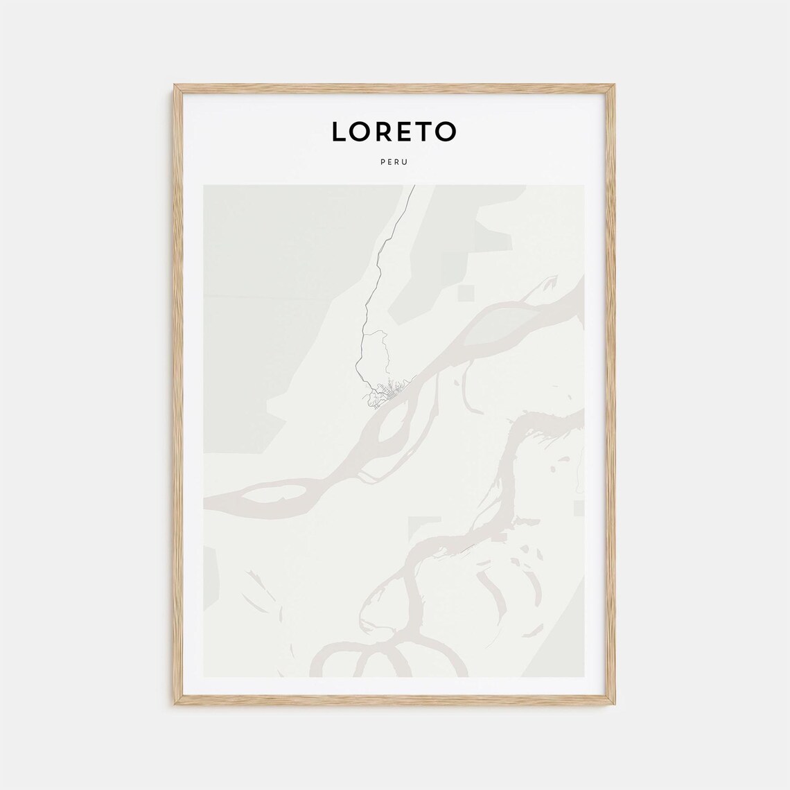 Loreto Peru Minimalist Street Map Poster For Modern Travel Decor