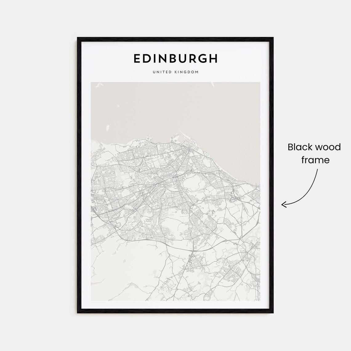 Edinburgh United Kingdom Minimalist Street Map Travel Poster - Image 3